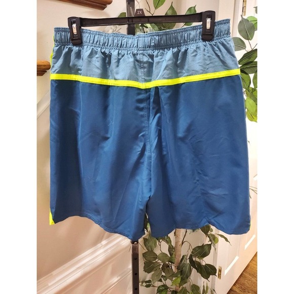 Nike Men's Blue 100% Polyester Pull On Swim Trunk Logo Print Shorts Size 2XLT - Picture 6 of 12